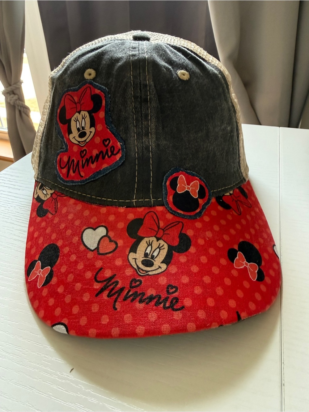 Minnie Mouse Red Black Grey Trucker Hat Mesh Snap Back Adjustable OS